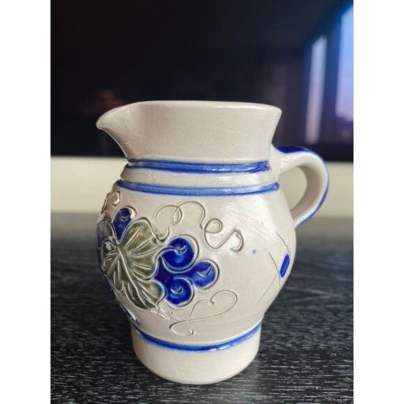 Handarbeit Studio Pottery, Germany, Salt Glaze Pitcher Vase, Signed - Picture 8 of 10